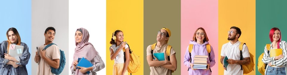 Collage,With,Many,Happy,Students,On,Colorful,Background Collage,With,Many,Happy,Students,On,Colorful,Background